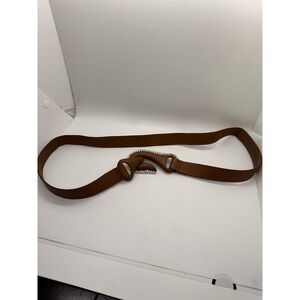 Chico's Brown Genuine Leather Stretch Belt L Hook Clasp Made in India